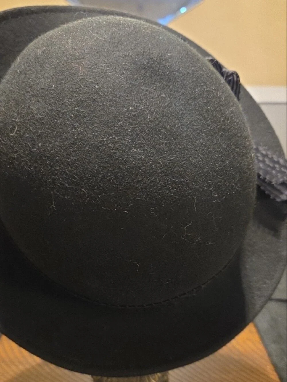 Liz Claiborbe Black Bow Cloche Hat